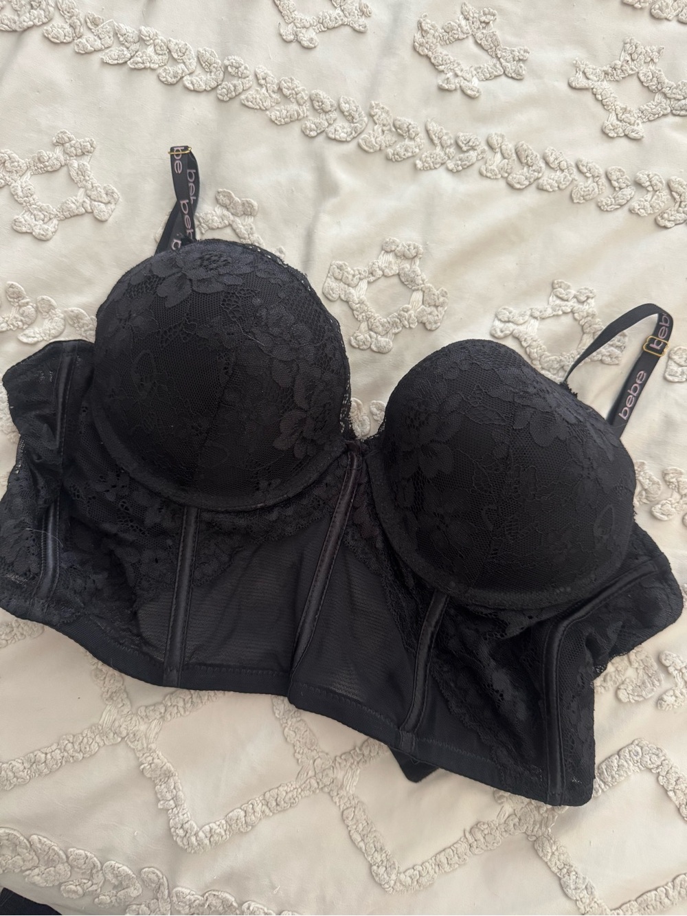 Bebe Corset Black Lace Bra 38C